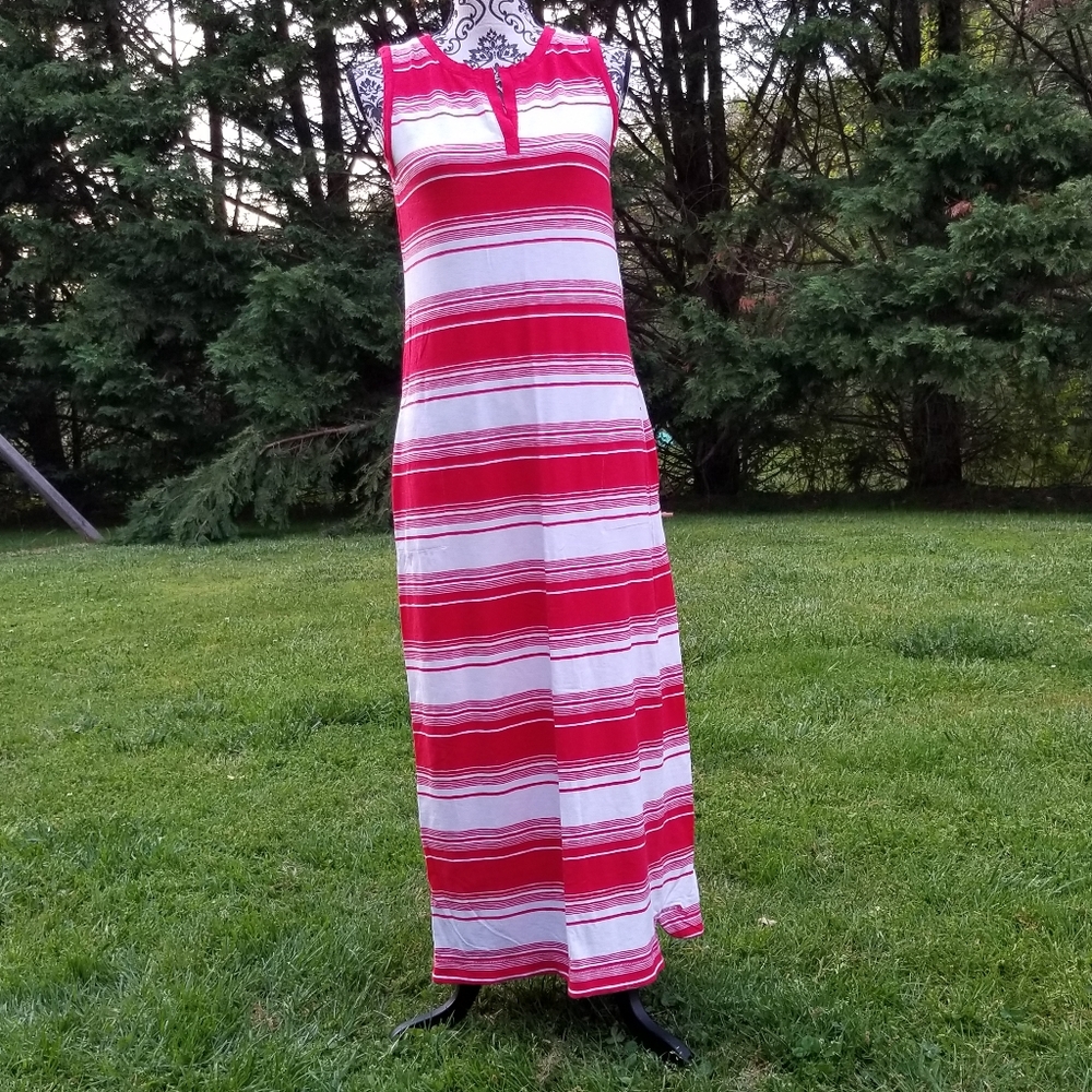 3/$28 Firm Talbots Red/White Striped Dress Sz SP